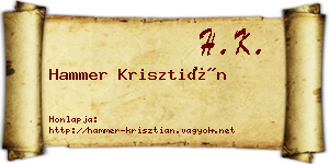 Hammer Krisztián névjegykártya